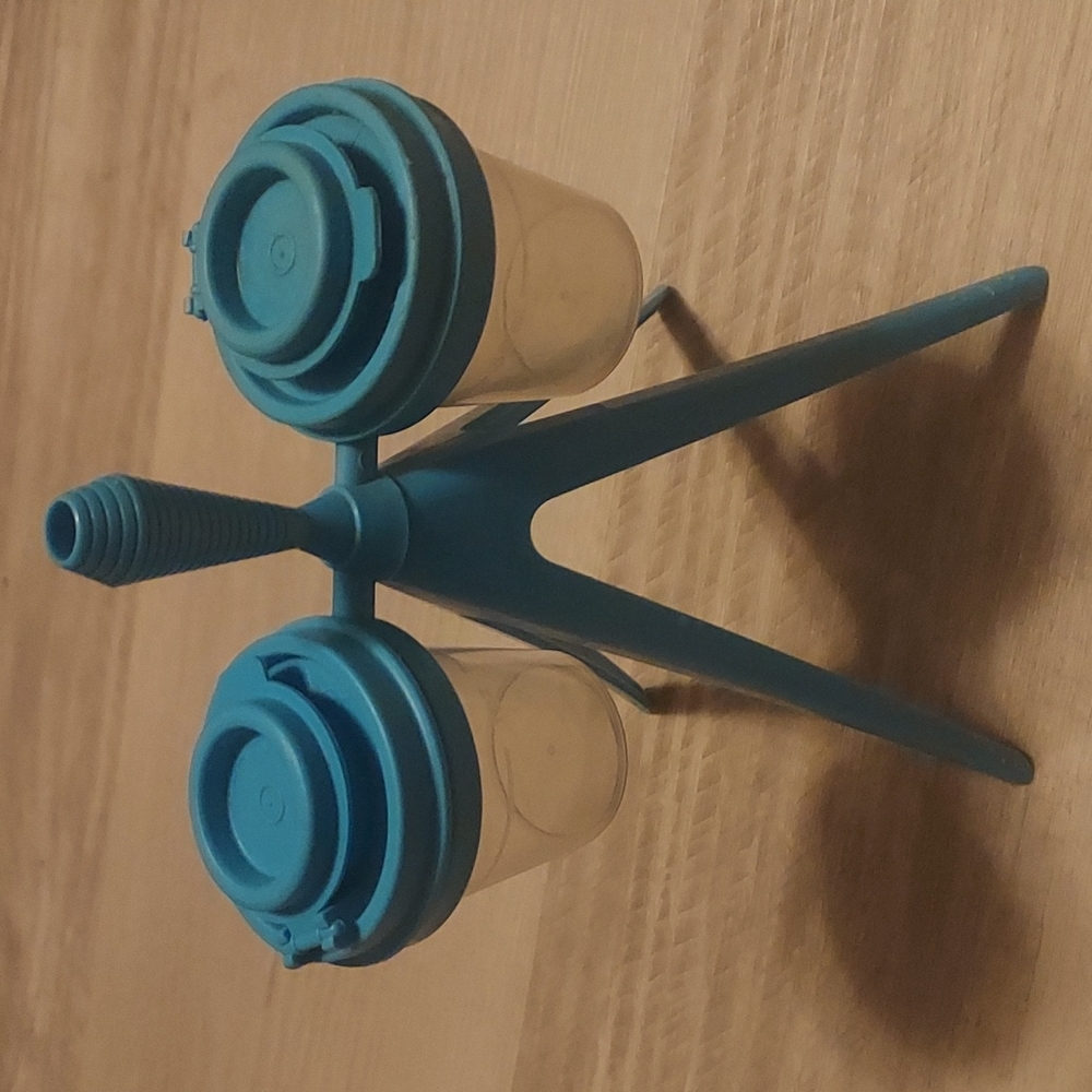 Tupperware Midget Salt N Pepper Shakers W/ Stand